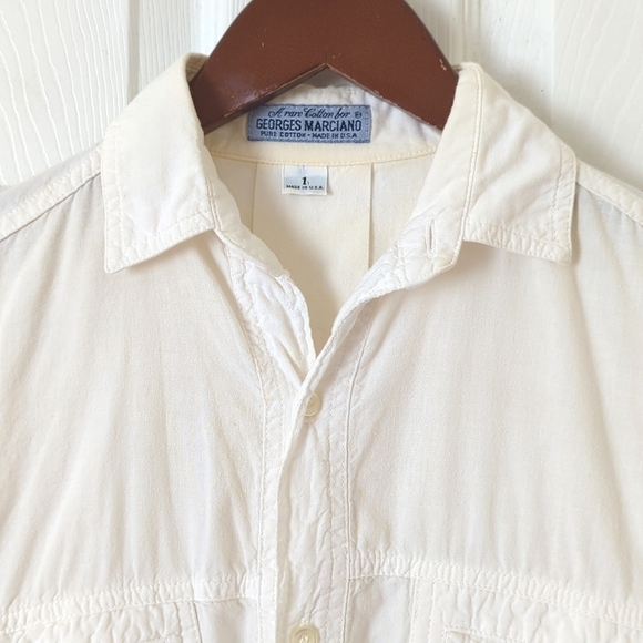 Guess by Georges Marciano 80's Vintage Long Sleeve Button Down Shirt White 1 - Picture 2 of 14